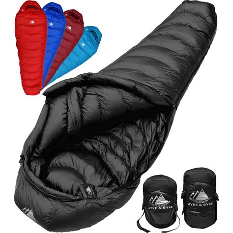 Hyke & Byke 0-degree sleeping bags are insulated with duck or goose down and available in three sizes - short, regular, and long. Depending on the model you choose, there are either five solid colors or five two-tone color combinations available at your disposal. All Hyke & Byke 0-degree sleeping bags have a lifetime warranty to the original ...